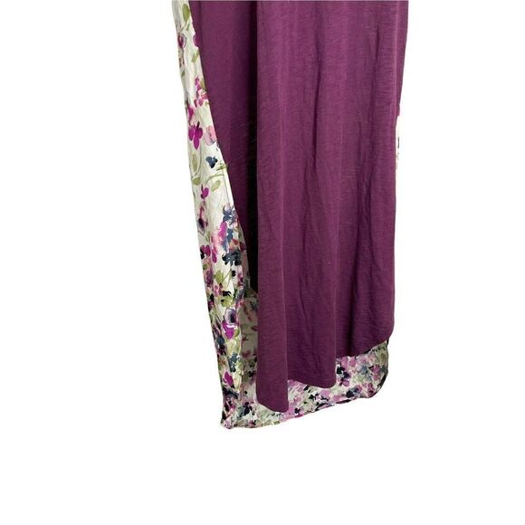 T.LA Anthropologie Tunic Dress Cover Up XS Pullover Hi Low Floral Contrast Slits - Picture 5 of 9